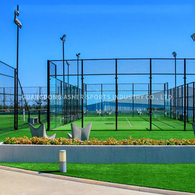 LED Lighting Padel Tennis Courts Custom 12mm Height  Grass Surface