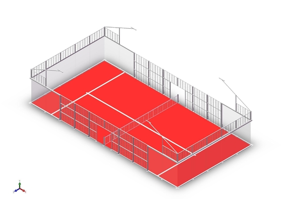 Pro Panoramic Padel Court With Advanced Shock Absorption For Player Safety